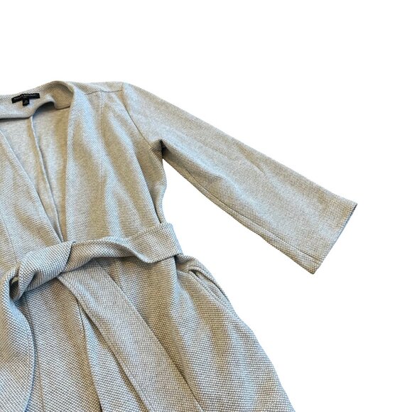 Banana Republic Cotton Blend Grey Open Front Cardigan Sweater Belted Size Medium - Picture 3 of 10